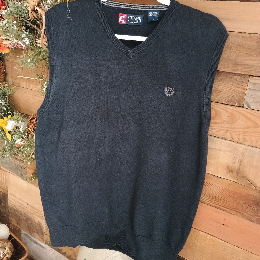 Chaps Black V-Neck Sweater